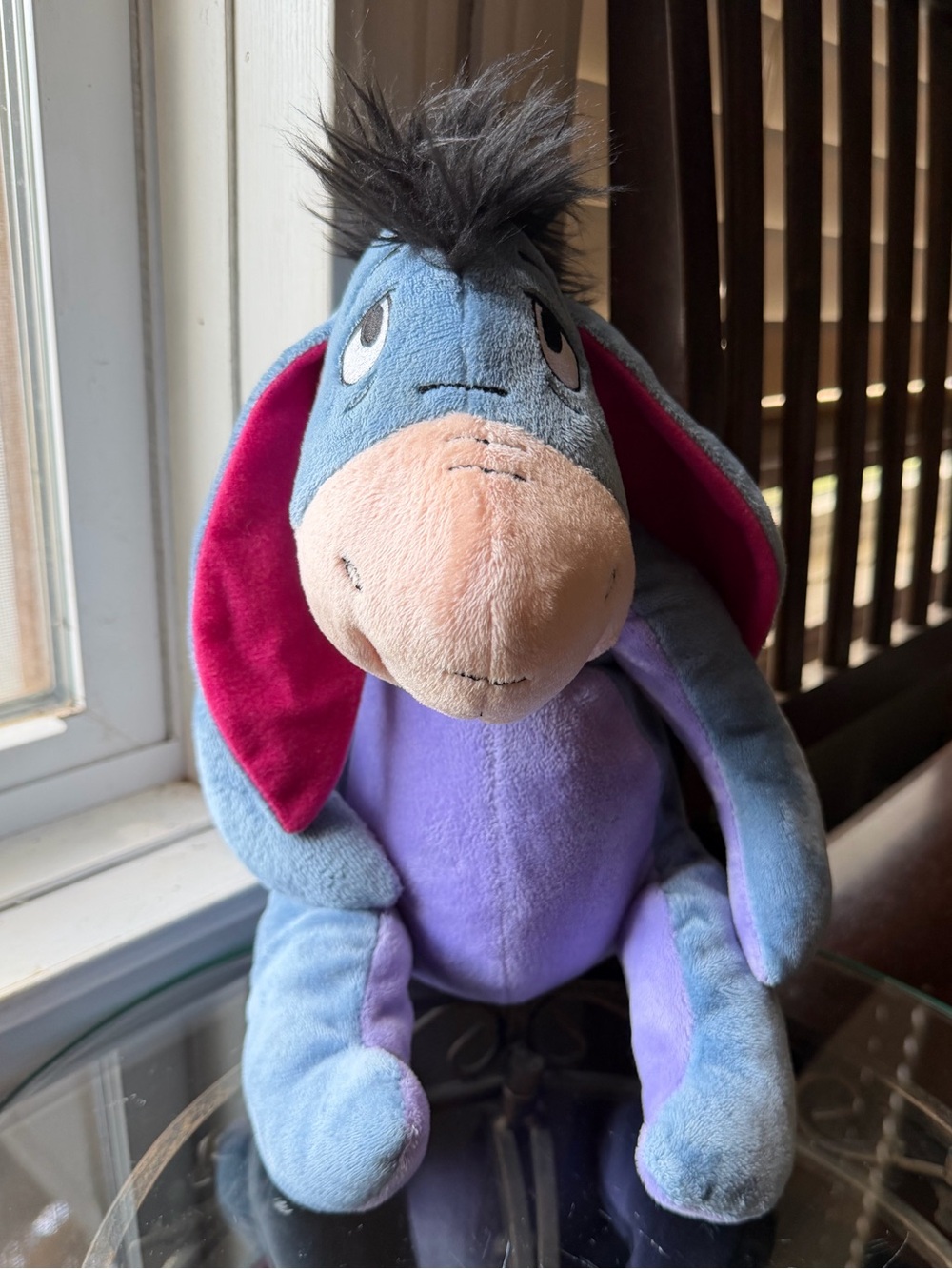 Eeyore Plush Toy - Blue & Purple Stuffed Donkey - 11 inches tall.